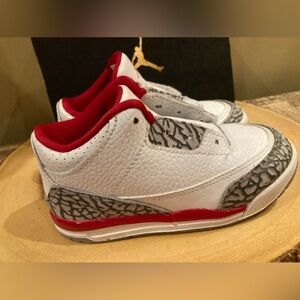 Nike air Jordan 3 retro cardinal red kids toddler shoes 832033-126 S-10C  W/box‎